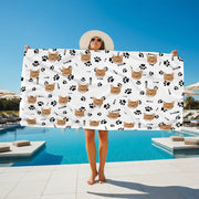 Custom Cat Photo With Icon Decoration Beach Towel TA29 88891