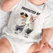Custom Face Cute Dog Unconditional Love In A Furry Baby Onesie Baby Shirt