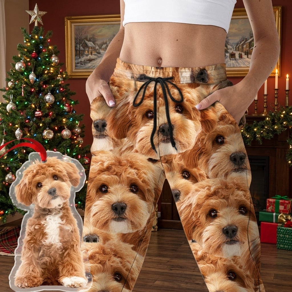 Customized Sweatpants Upload Photo Dog Cat For Men and Women's 888950 54298