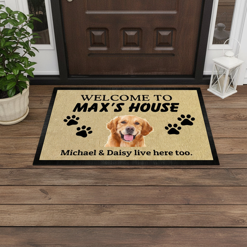 Customize Photo Welcome To House Dog Doormat DA199