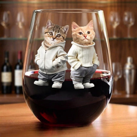 Custom Cool Dog Cat Wine Glass Pet — Gift for Pet Lovers XNG49