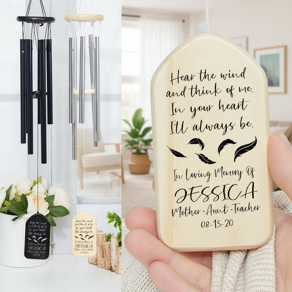 Hear The Wind And Think Of Me Memorial Wind Chimes Personali