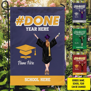 Done Graduation Garden Flag