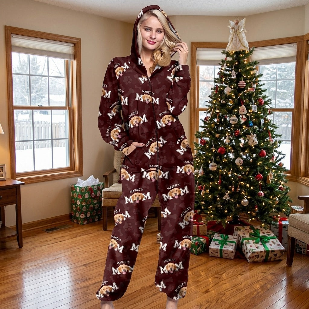 Custom Photo Dog Dad Dog Mom Onesie Pajamas For Dog Lovers