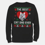 Custom Photo Best Cat Dad Christmas Sweatshirt N304