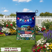 Custom Photo Happy Fourth Of July Dog Garden Flag Dog TA29 8