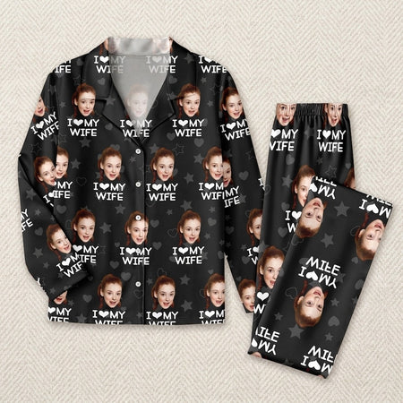 Custom Love My Girlfriend Boyfriend Pajamas — Gift for Him 7CYVH