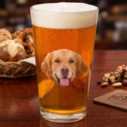Custom Face Photo Dog Print Beer Glass