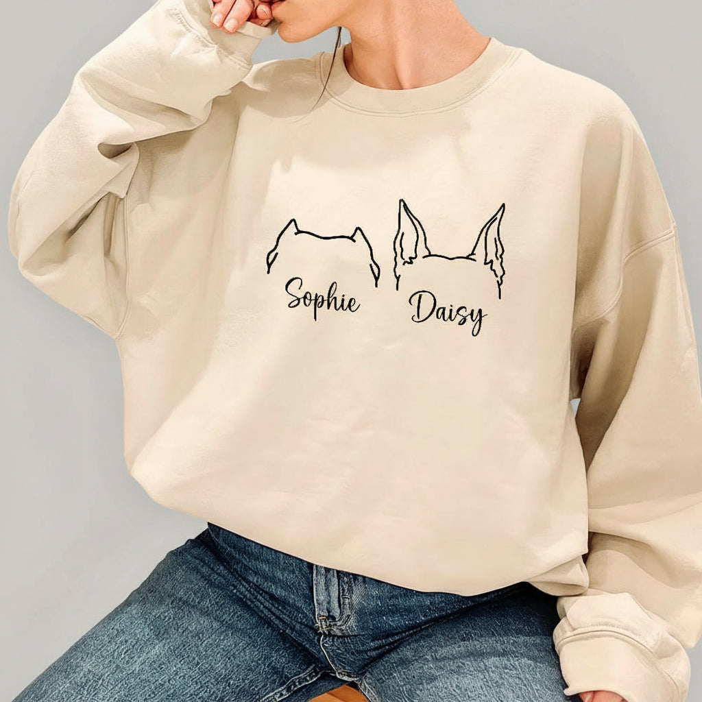Dog Ear Line Sweatshirt Personalized Gift TA29