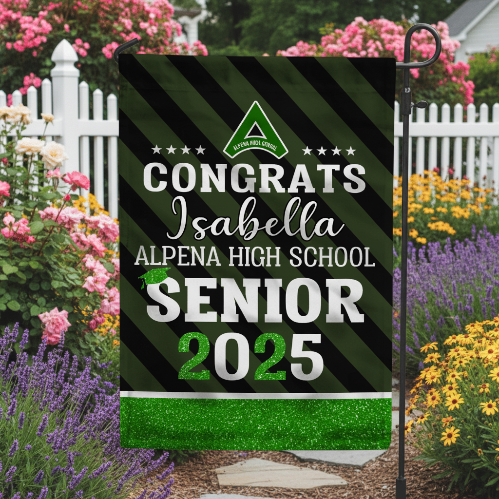 Upload School Logo Class of 2025 Graduation Garden Flag N304