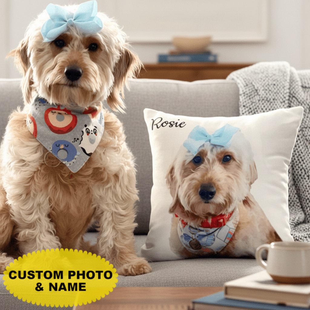 Pet Photo Custom Dog Throw Pillow