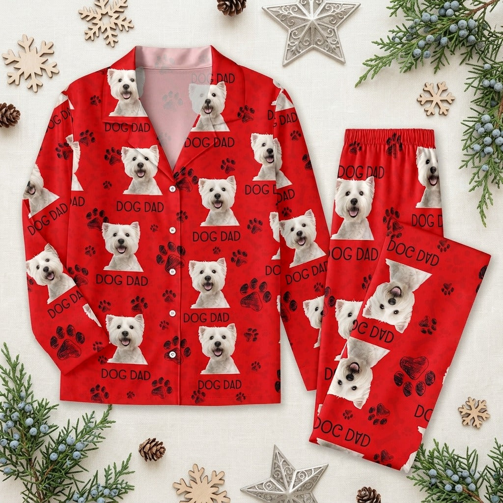 Custom Photo With Dog Paw Pajamas