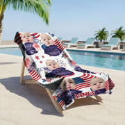 Custom Independence Day Photo Beach Towel CH07