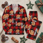 Custom Photo Dog Cat Mom Dad Flannel Pajamas