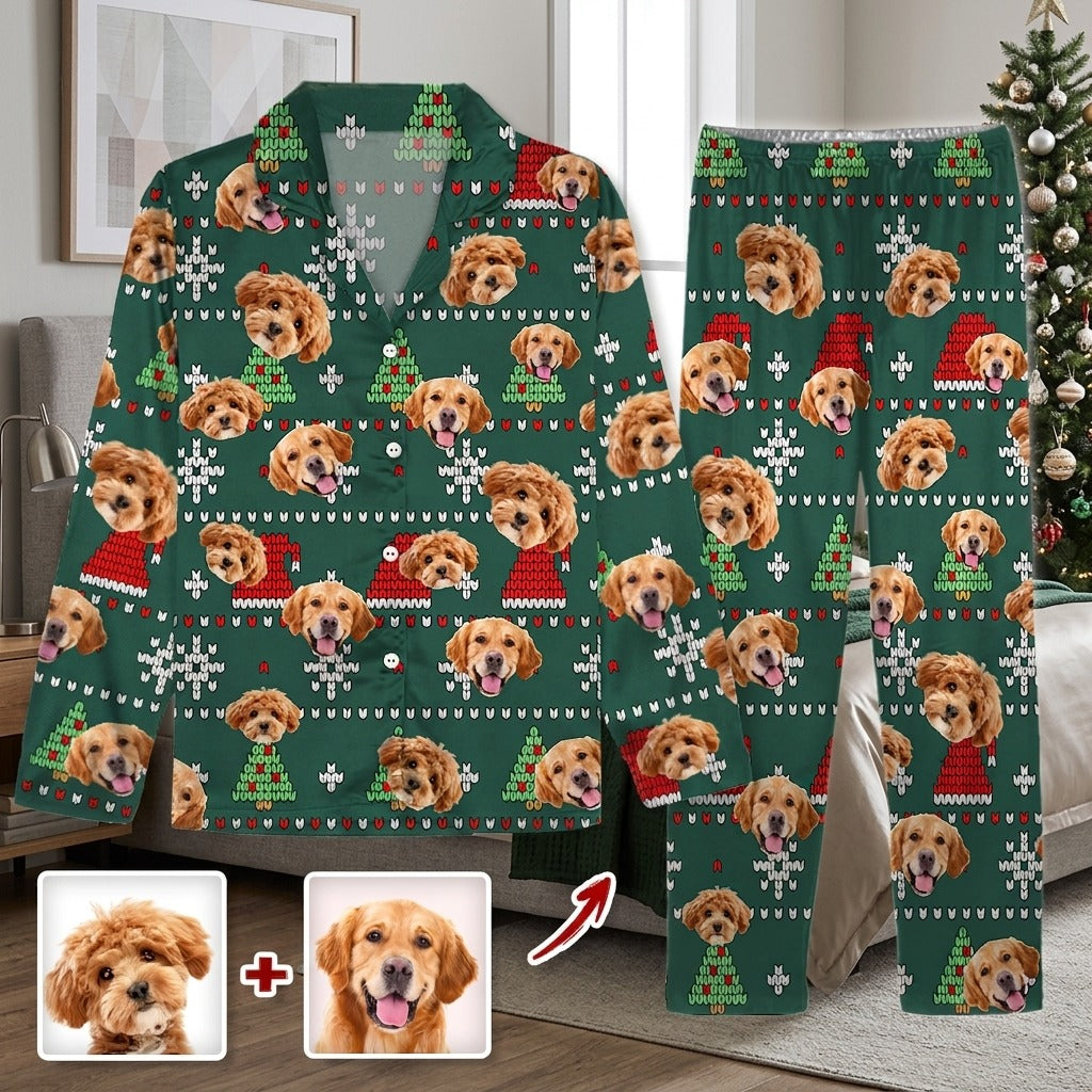 Custom Puppy Photo Pajamas For Dog Dad Dog Mom