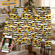 Custom Photo With Sunflower Pattern Dog Cat Pajamas T368