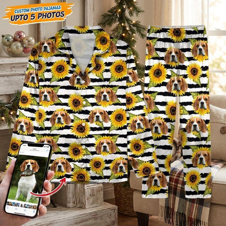 Custom Sunflower Pattern Dog Cat Pajamas — Gift for Pet Lovers 6G7B7