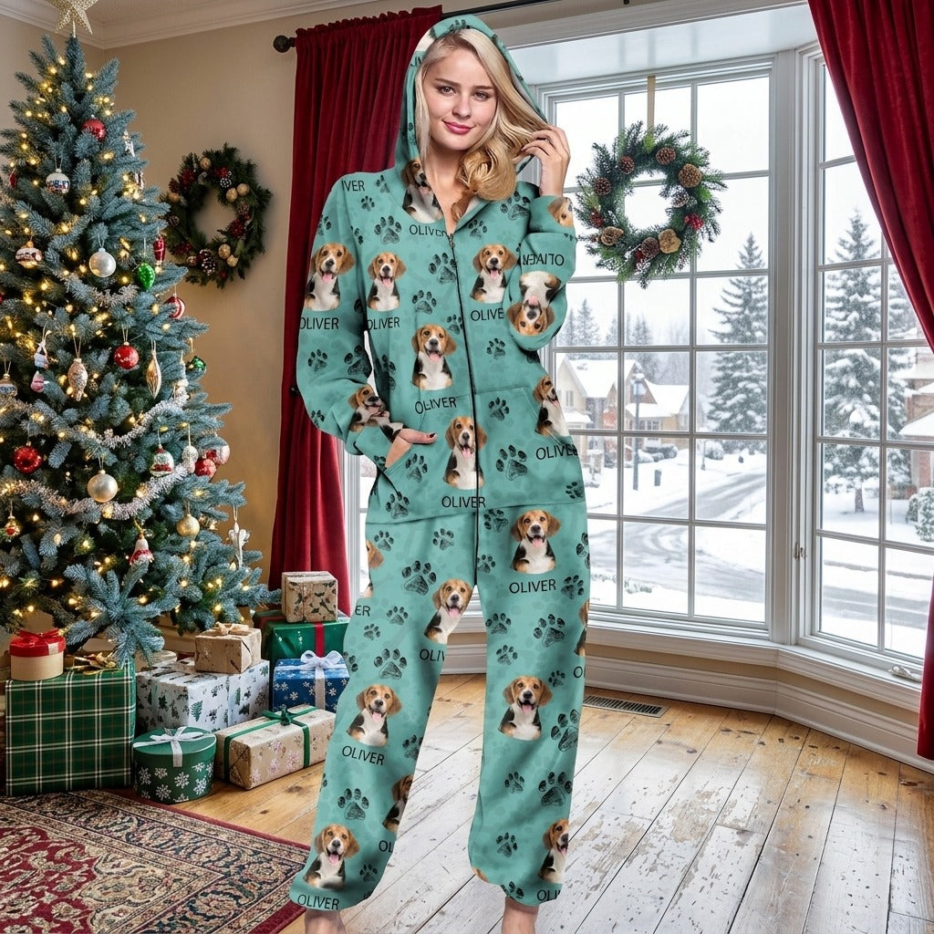 Custom Photo With Dog Cat Paw Onesie Pajamas For Dog Lovers TEST_CM