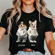 Custom Face Cute Dog Dark Shirt Gift For Dog Lovers HA75 891