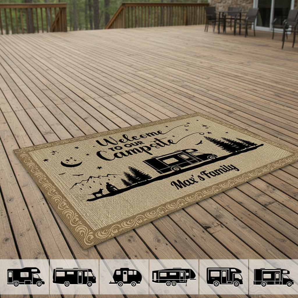 Happy Campers Camping Patio Mat Personalized Gift TA29 88848