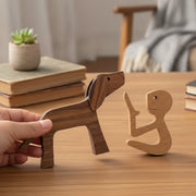 A Man With Floppy Ears Dog Wood Sculpture T286