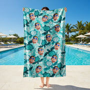 Custom Photo Turtles Pattern Beach Towel HO82