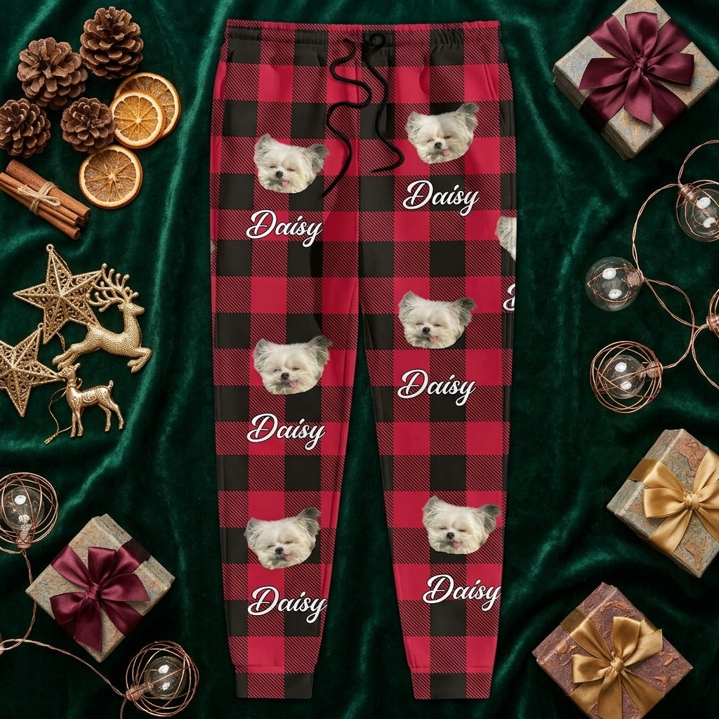 Custom Photo With Colorful Background For Dog Lovers Sweatpants