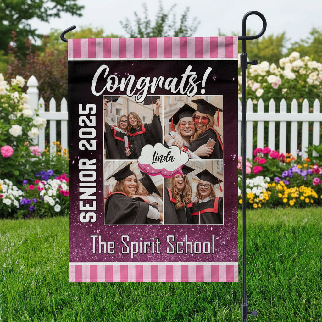 Custom Photo Congrats Graduation Garden Flag TA29