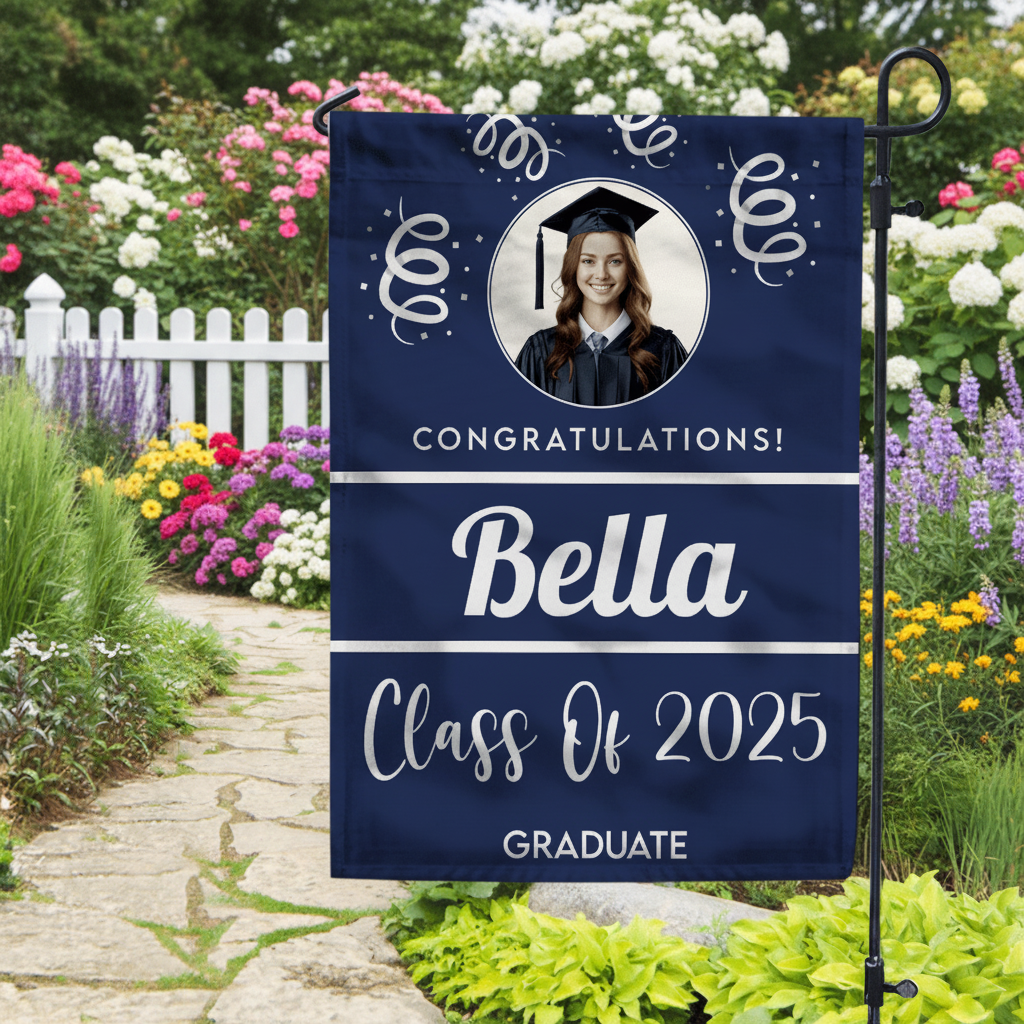 Custom Photo Class Of 2025 Graduation Garden Flag T368 11103