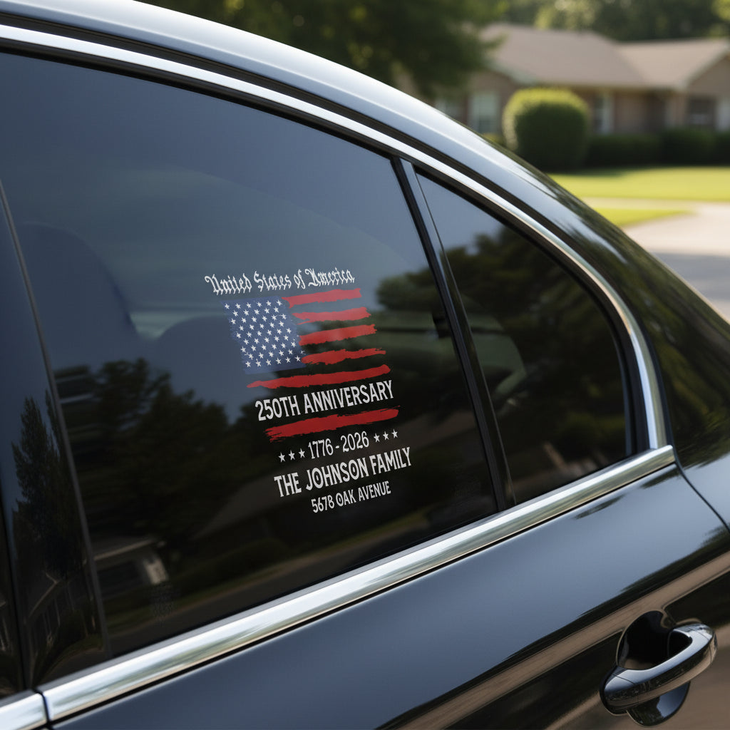 Personalized USA 250th Anniversary Mailbox Decal HO82