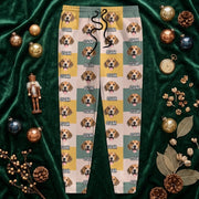 Custom Dog Photo With Christmas Pattern For Men and Women Sweatpants