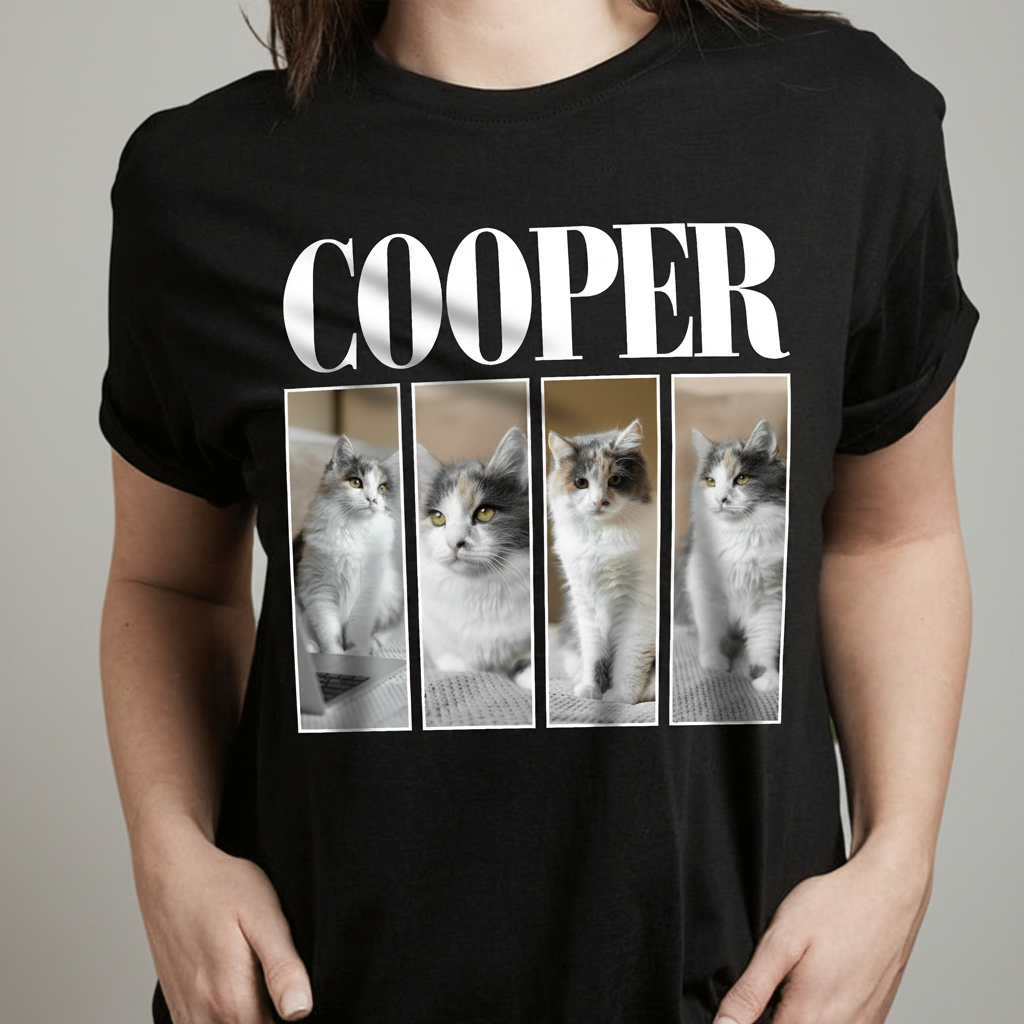 Custom Photo And Name Dog Cat Pets Family Dark Shirt HA75 89