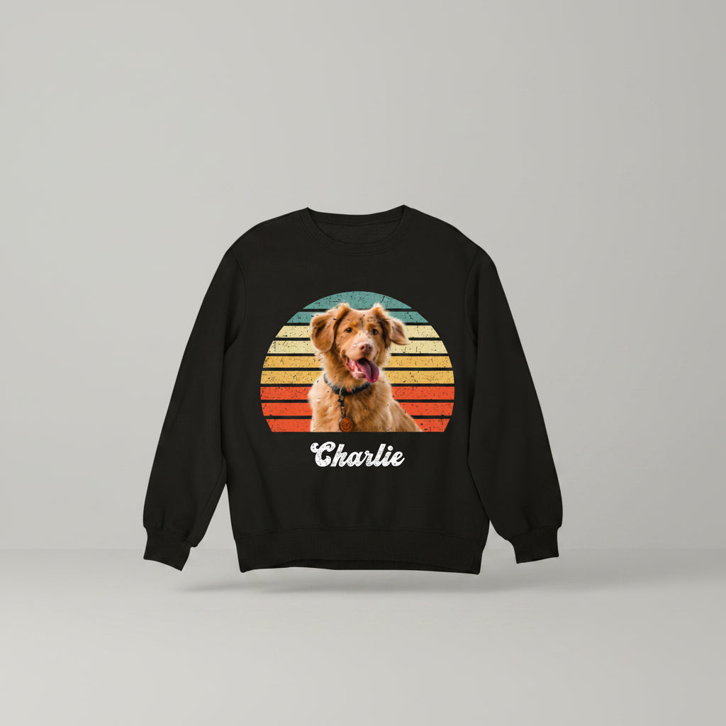 Dog Cat Vintage Retro Photo Sweatshirt Personalized Custom P
