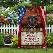 Custom Photo Welcome To Dog House Dog Cat Garden Flag N369 H