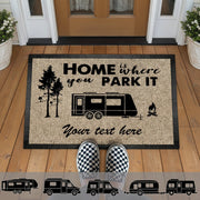 Home Is Where You Park It Doormat, Camping Gift K228