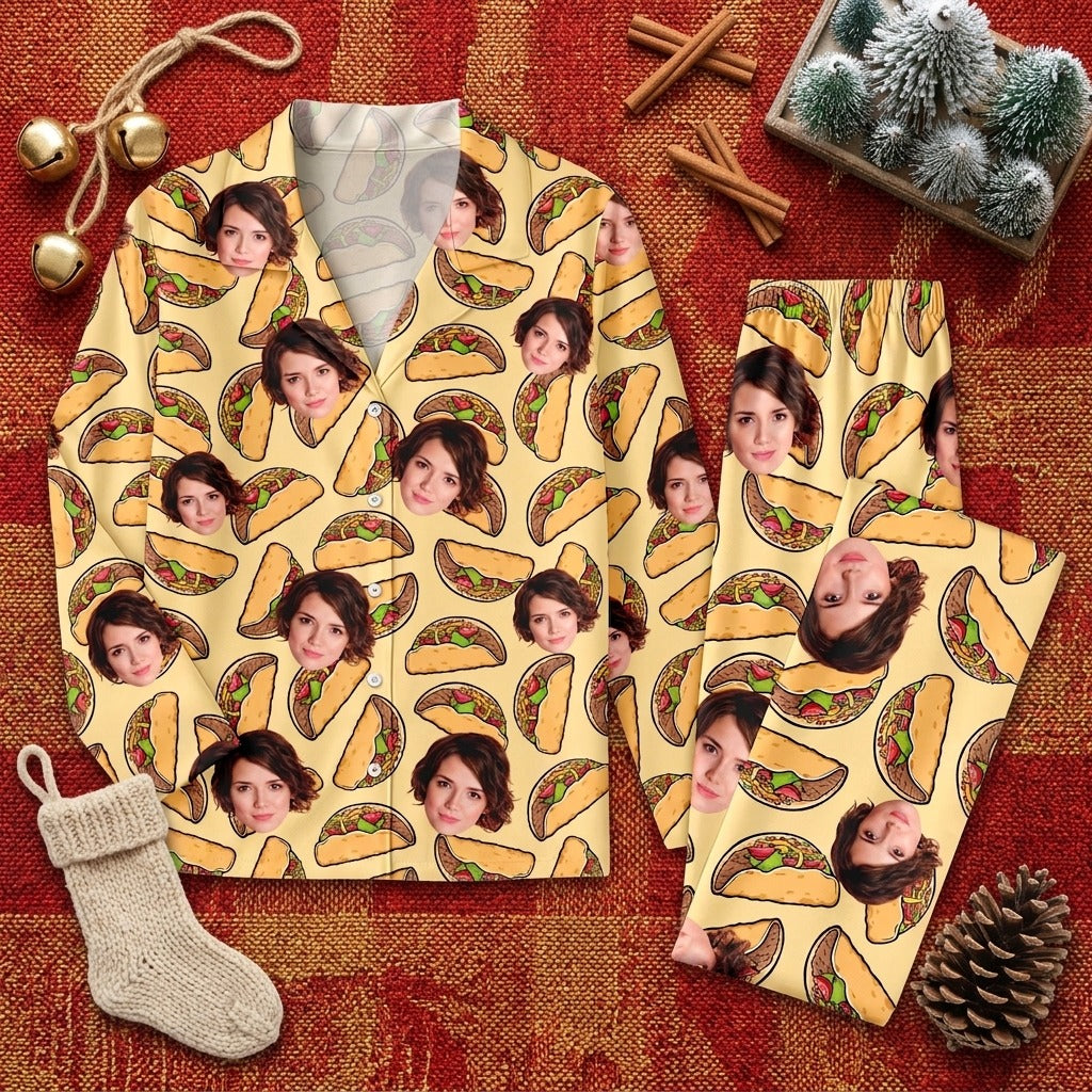 Custom Photo Tie Dye Background For Christmas Pajamas