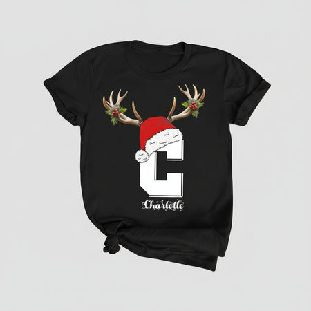Custom Name Monogrammed Christmas Sweatshirt - main product view with custom photo design