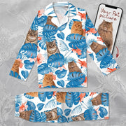 Custom Photo Dog and Cat Pajamas Christmas T286