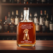 Custom Dog Cat Photo Life Would Be Boring Without Me Christmas Whiskey Bottle