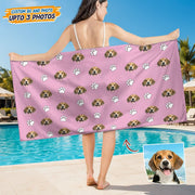 Custom Photo With Icon Decoration Dog Beach Towel TA29 88884
