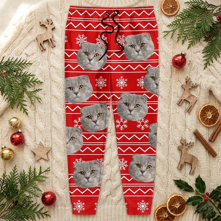 Custom Christmas Pattern Cat Womens Sweatpants — Christmas Gift SGXGY