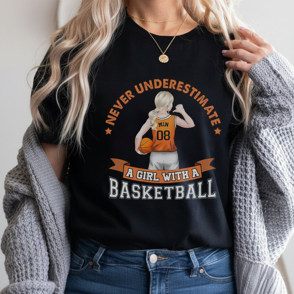 Basketball Shirt, Never Underestimate A Girl With Basketball