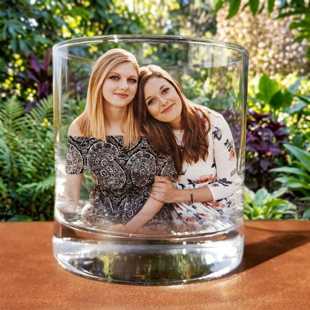 Custom Human Photo For Family Print Rock Glass