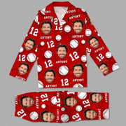 Custom Face Photo And Name Baseball Pajamas