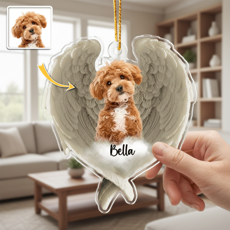 Custom Pet Within Angel Wings Ornament — Gift for Pet Lovers HWQ27