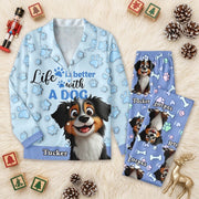 Custom Dog Name Life Is Better With Dogs 3D Effect Pajamas