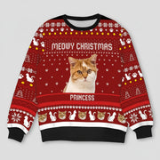 Custom Photo Meowy Christmas Cat AOP Ugly Sweater TA29 88987