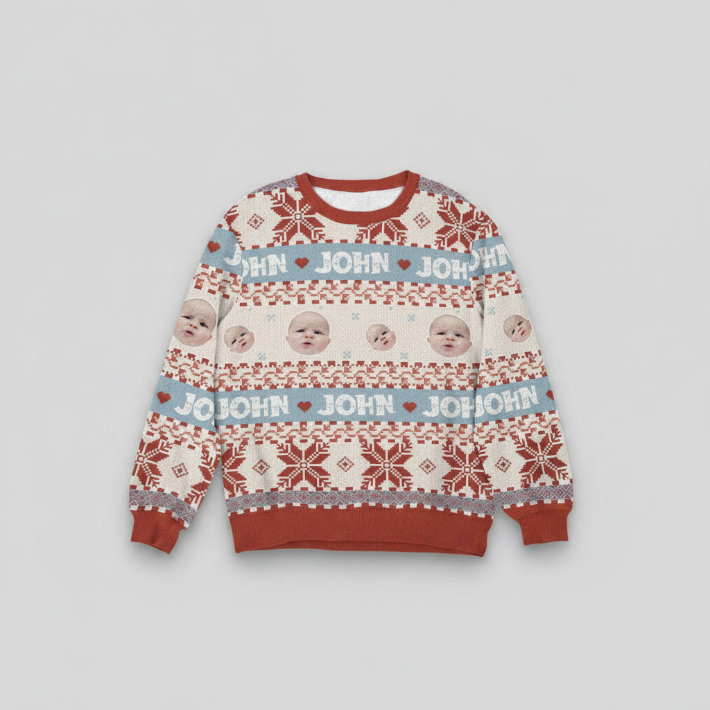 Custom Photo Colorful Ugly Christmas Sweater TA29