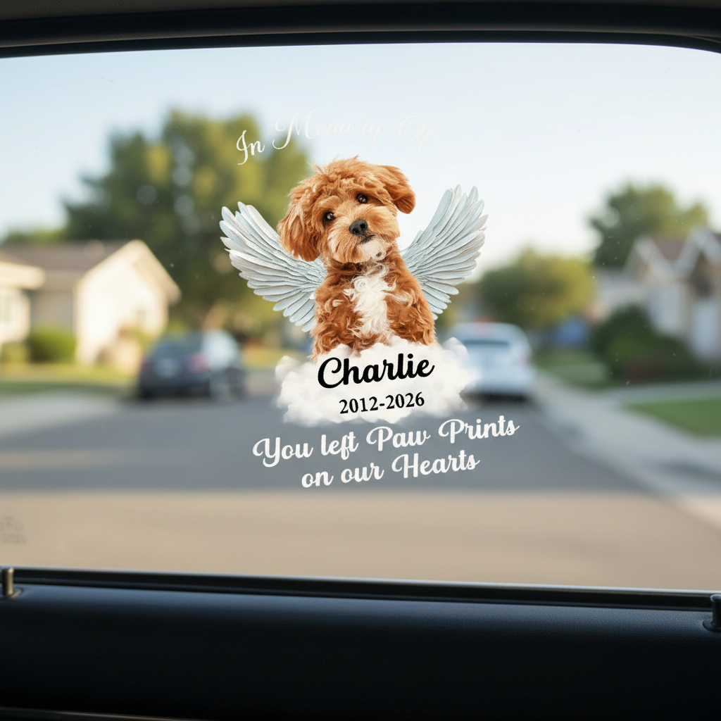 Custom Photo Dog Loss Memorial Car Window Decal Sticker CH07