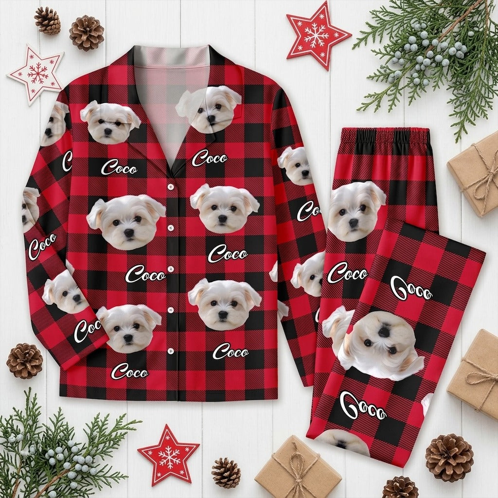 Custom Photo With Colorful Background For Dog Lovers Pajamas